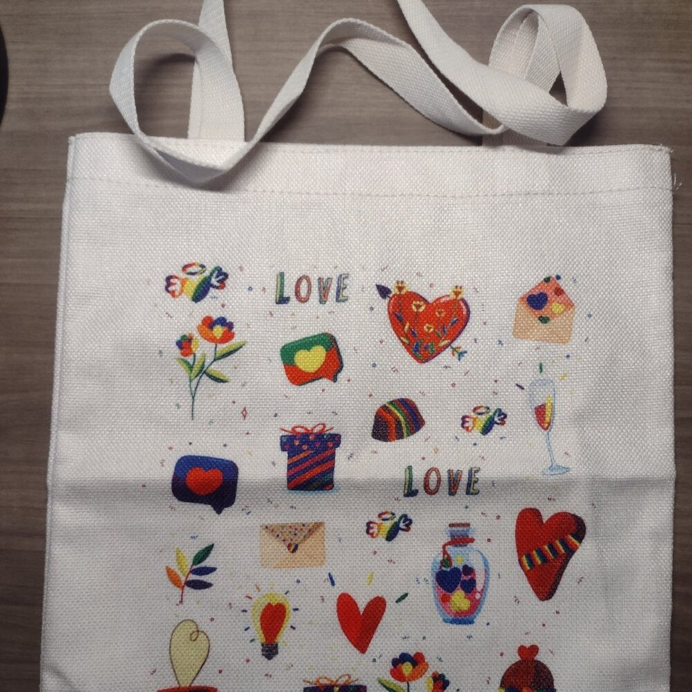 Love is Love themed canvas medium size tote bag